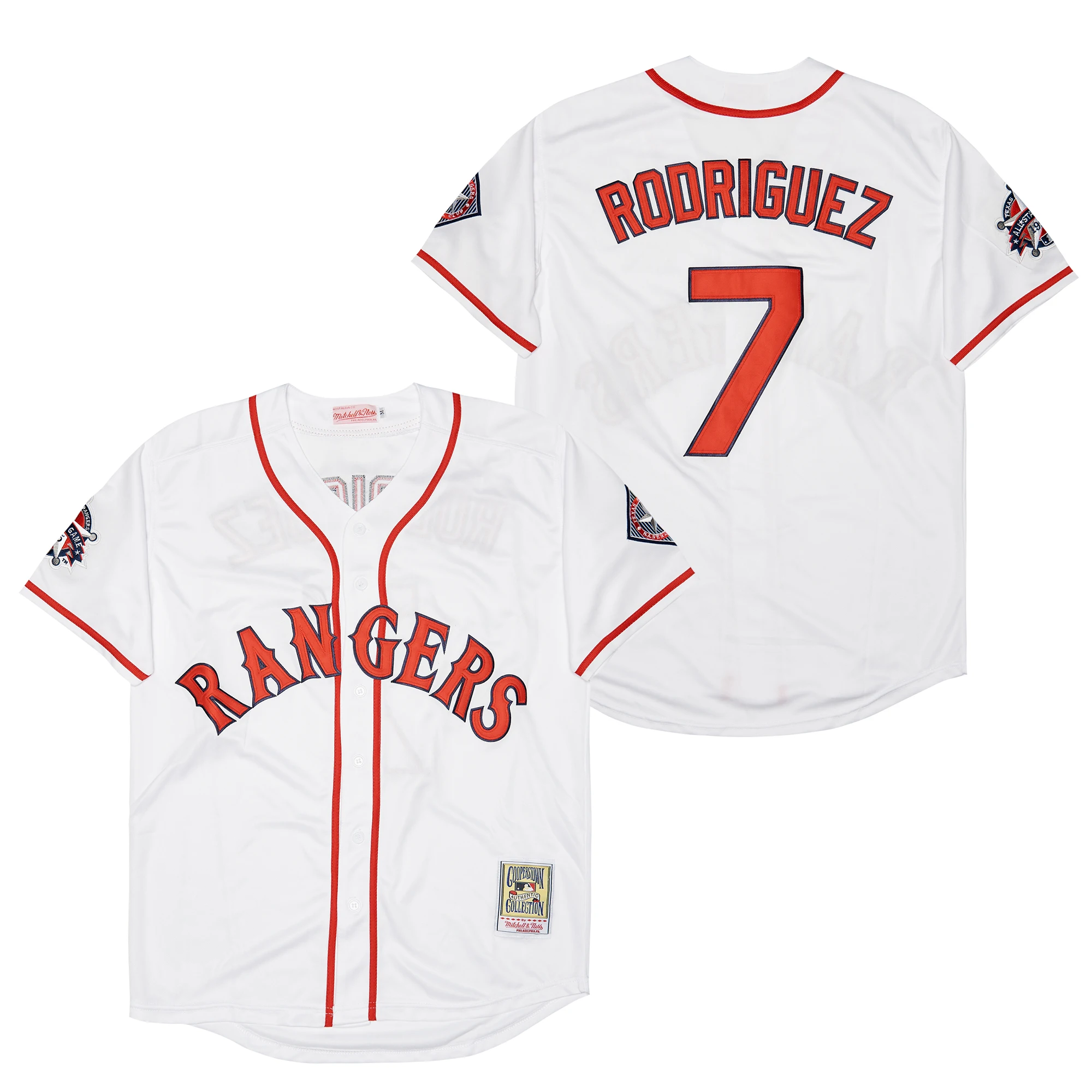 Texas Baseball Jersey Rangers 34 Nolan Ryan 7 Ivan Rodriguez Throwback jersey stitched