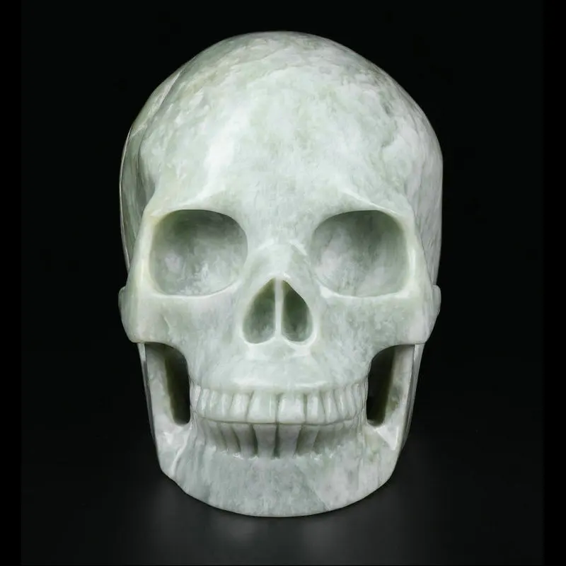 Wholesale High Quality Natural Huge 5.0 inch  Xiuyan Jade Carved Crystal Skulls Healing crystal stones