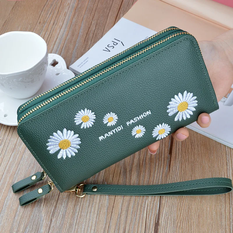 2021 new design women pu leather wallet wholesale fashion zipper purse mobile phone bags & cases