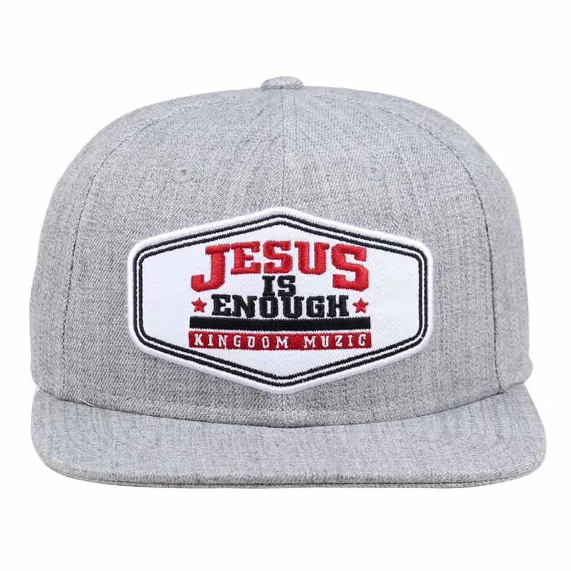 6 Panel Flat Brim Caps Wool Blended Snapback Hats China Grey Custom Snapback Hats