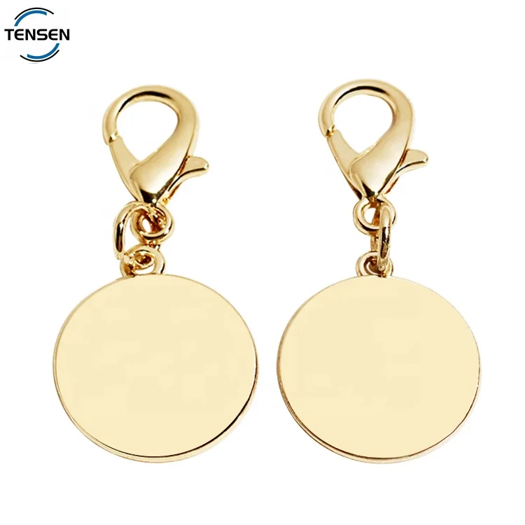 Custom exquisite jewelry round tags bracelet enamel accessory metal dog tag pendant charms for necklace fitting