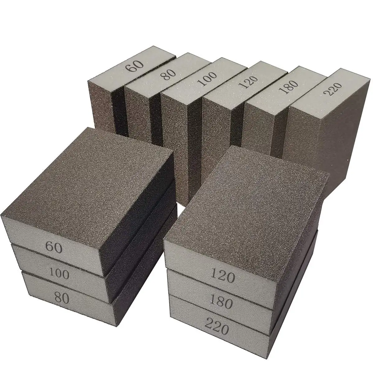 12pcs-set 16sets-carton  Drywall Sanding Sponge Wet Dry Sandpaper Hand Sander Block Pad 60-220 Grit