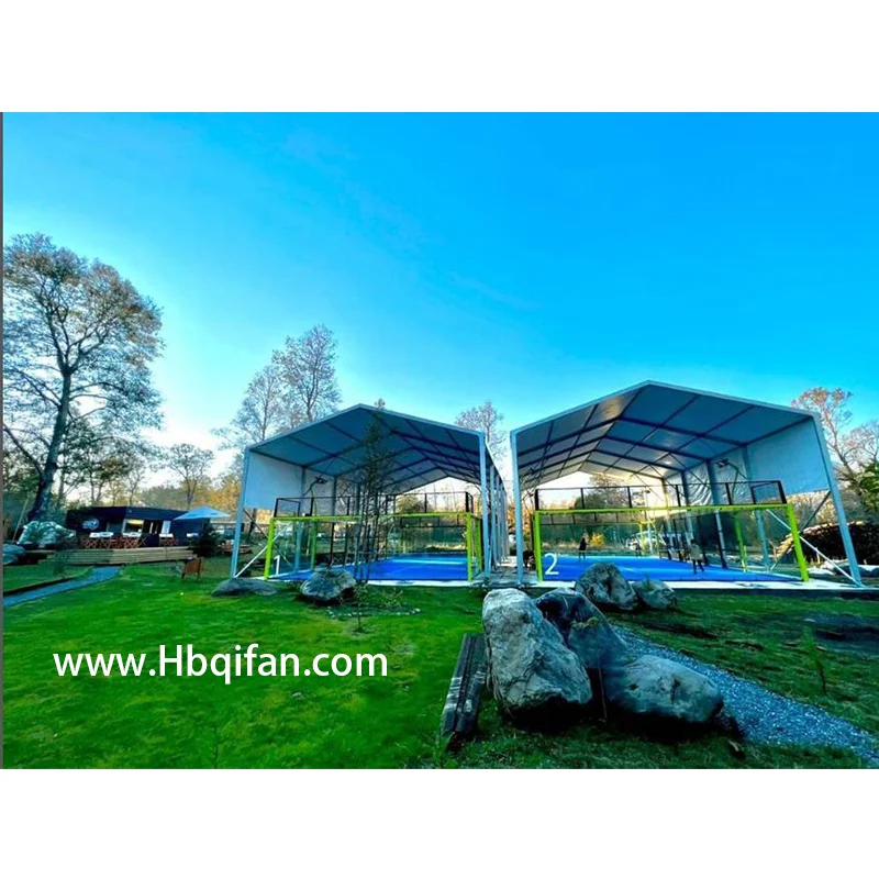 Professional Italian cancah de paddle Tennis Court Panoramic Padel Tennis Court Roof Complete Plus The Ceiling Cover Roof