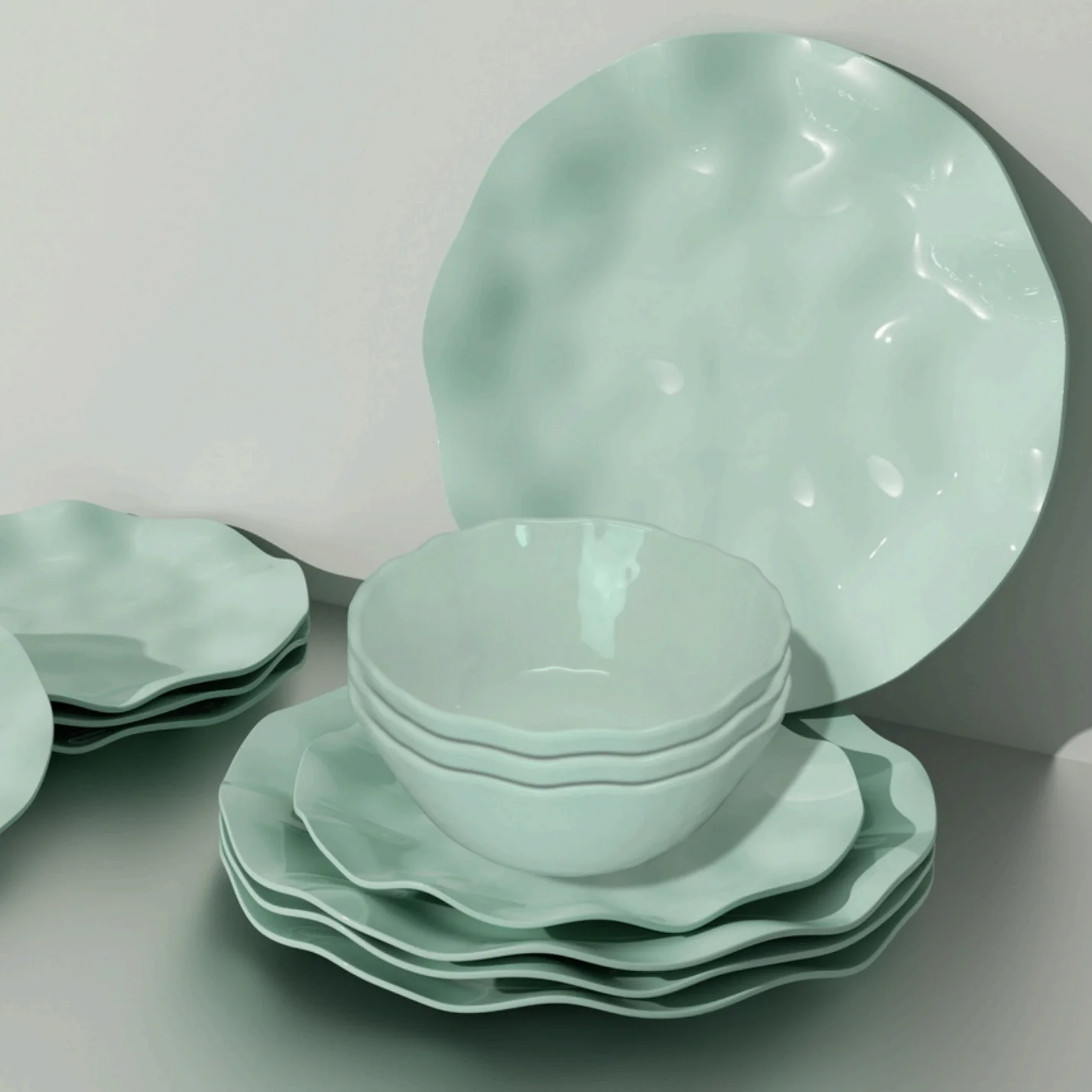 melamine flatware dinner Plates Sets Dinnerware for Restaurant Quantity Customized Series Pattern