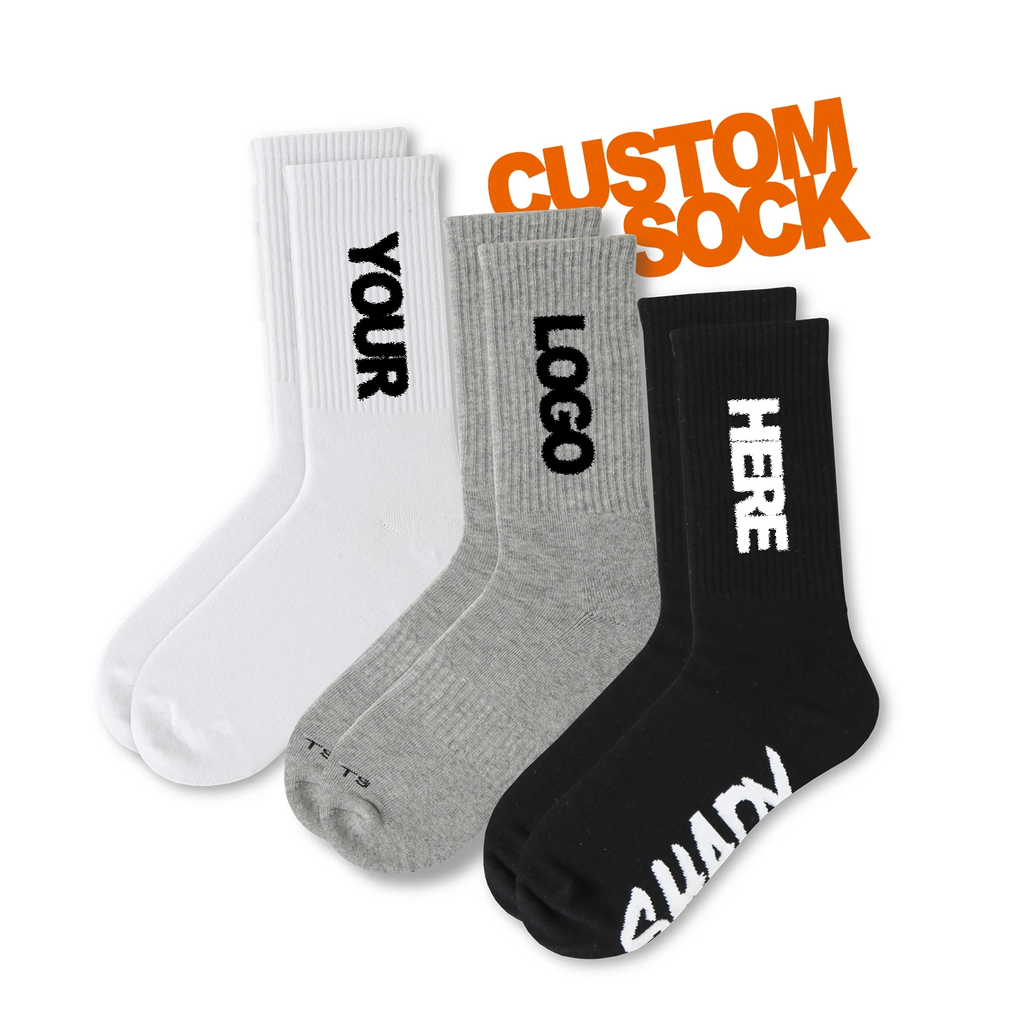 OEM moq fast sample oem custom logo personalized design your own customized socks sox custom logo sport socks