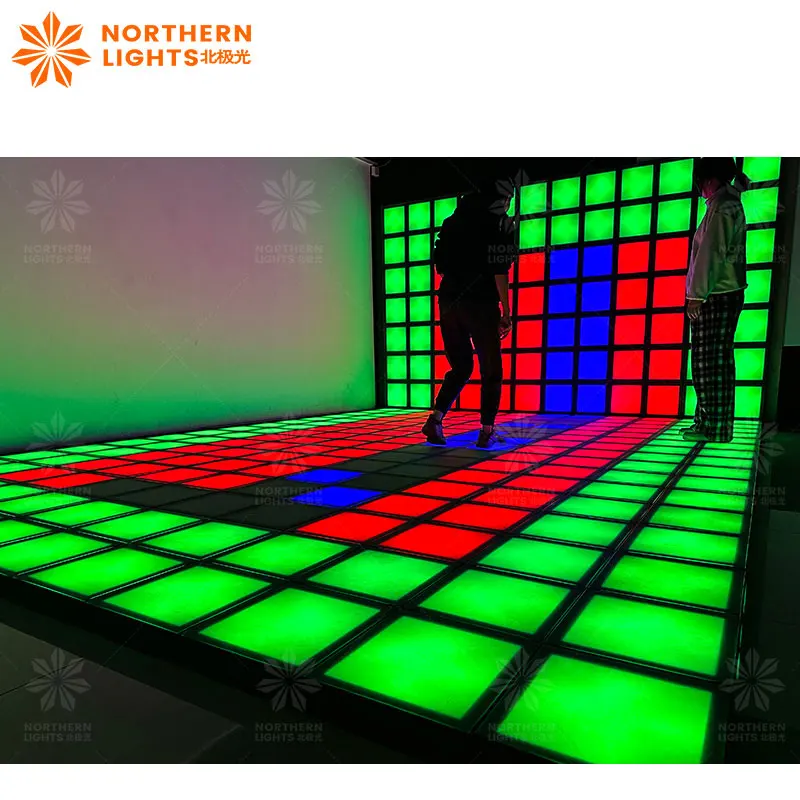 RGB touch color change led floor brick light 3D interactive led dance floor lights display for outdoor lighting show