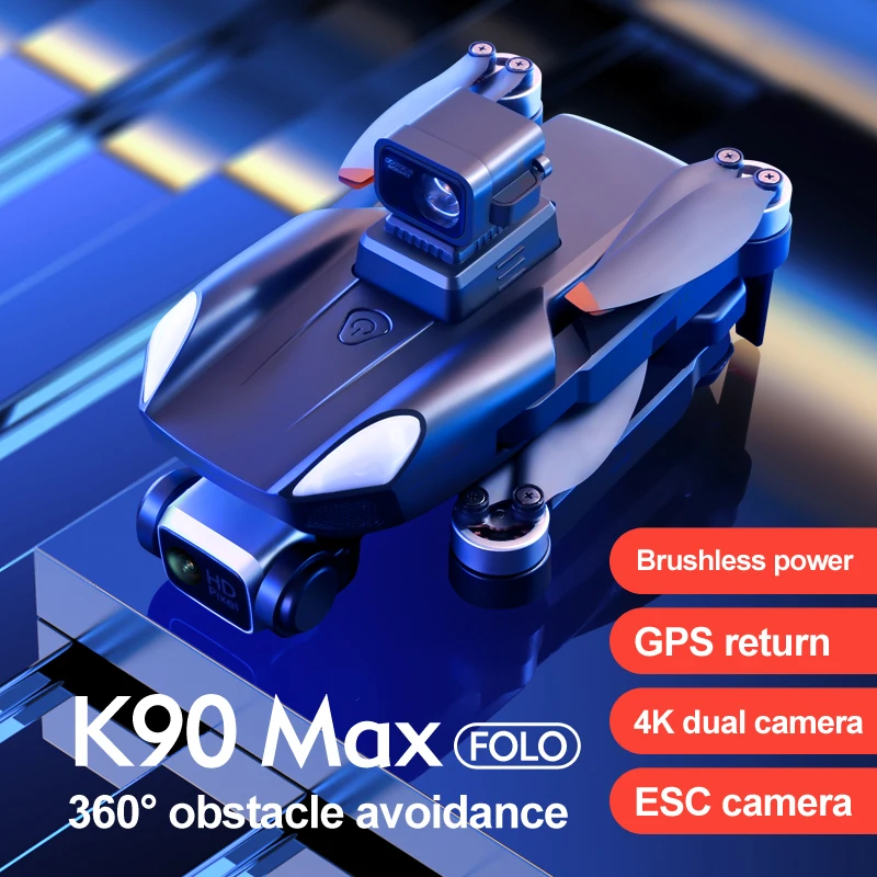 2022 Дрон K90 MAX 4K HD камера бесщеточный двигатель 360 градусов лазерный обход препятствий 5G WIF FPV складной Квадрокоптер GPS подарки