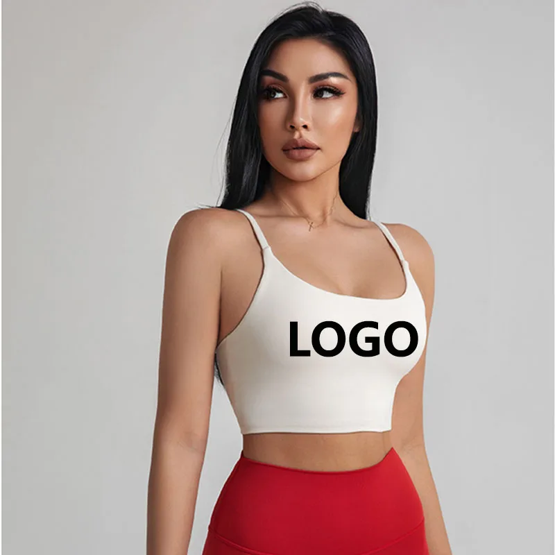 Dear-Lover High Quality Custom Logo Solid White Black High Impact Push Up Backless Seamless Gym Ribbed Yoga Women Sports BrA