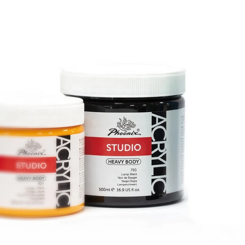 Phoenix Factory Supply Heavy Body Brilliant Studio 500ml Acrylic Paints For Art Students Painting