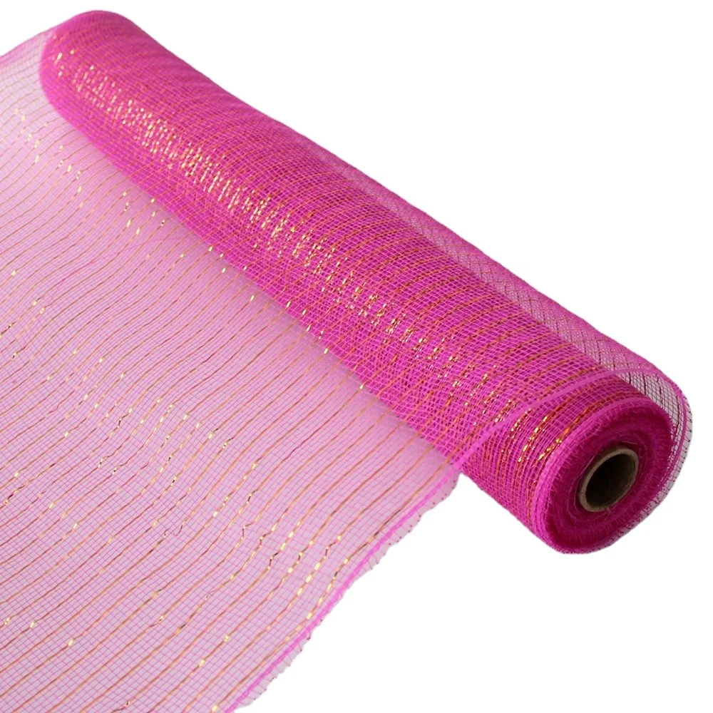 Christmas Mesh Wreath Supplies Ribbons Gold Foil 53cm #60144