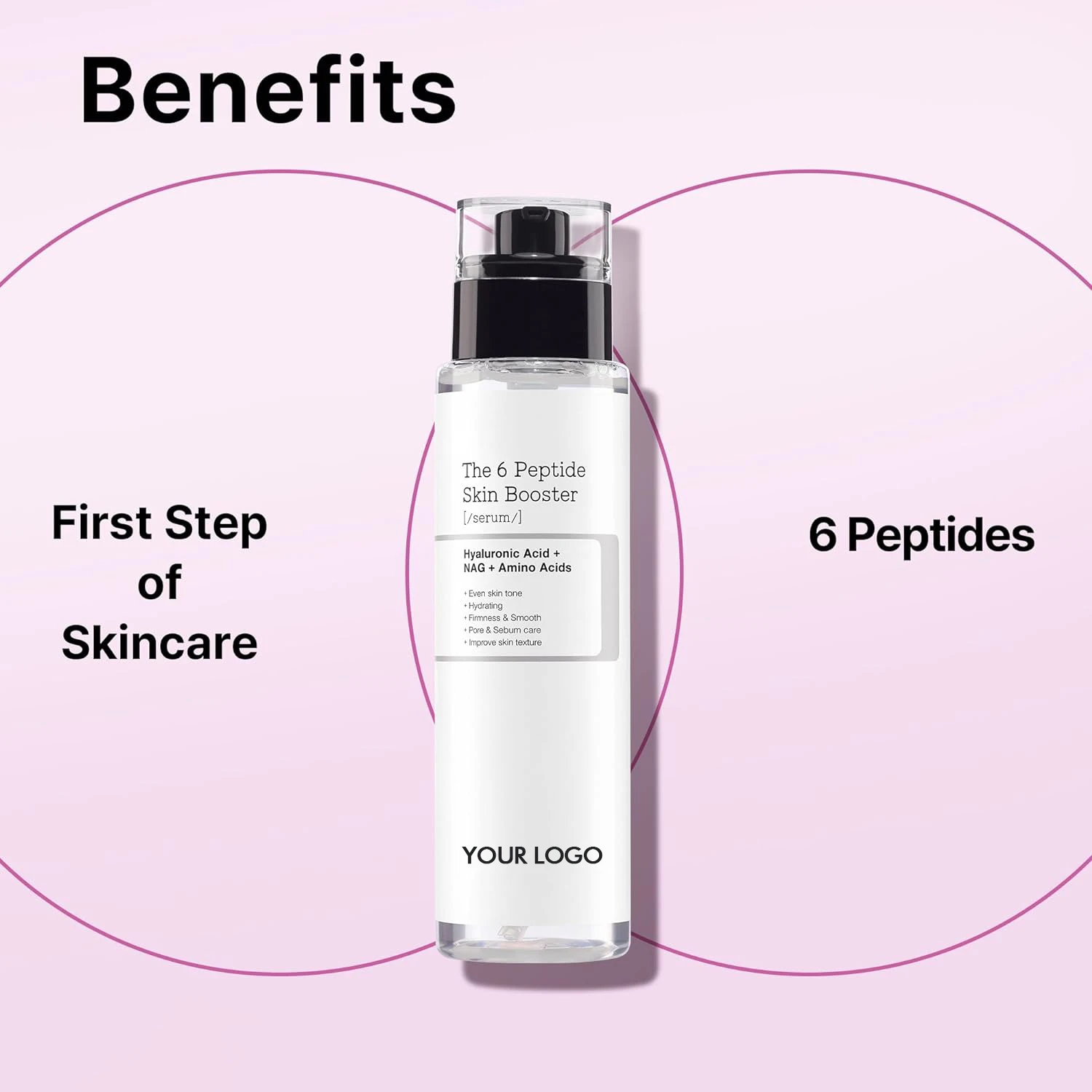 moisturize 6 peptide skin booster serum anti-aging and anti-wrinkle face serum hyaluronic acid hydrated facial essence nourish