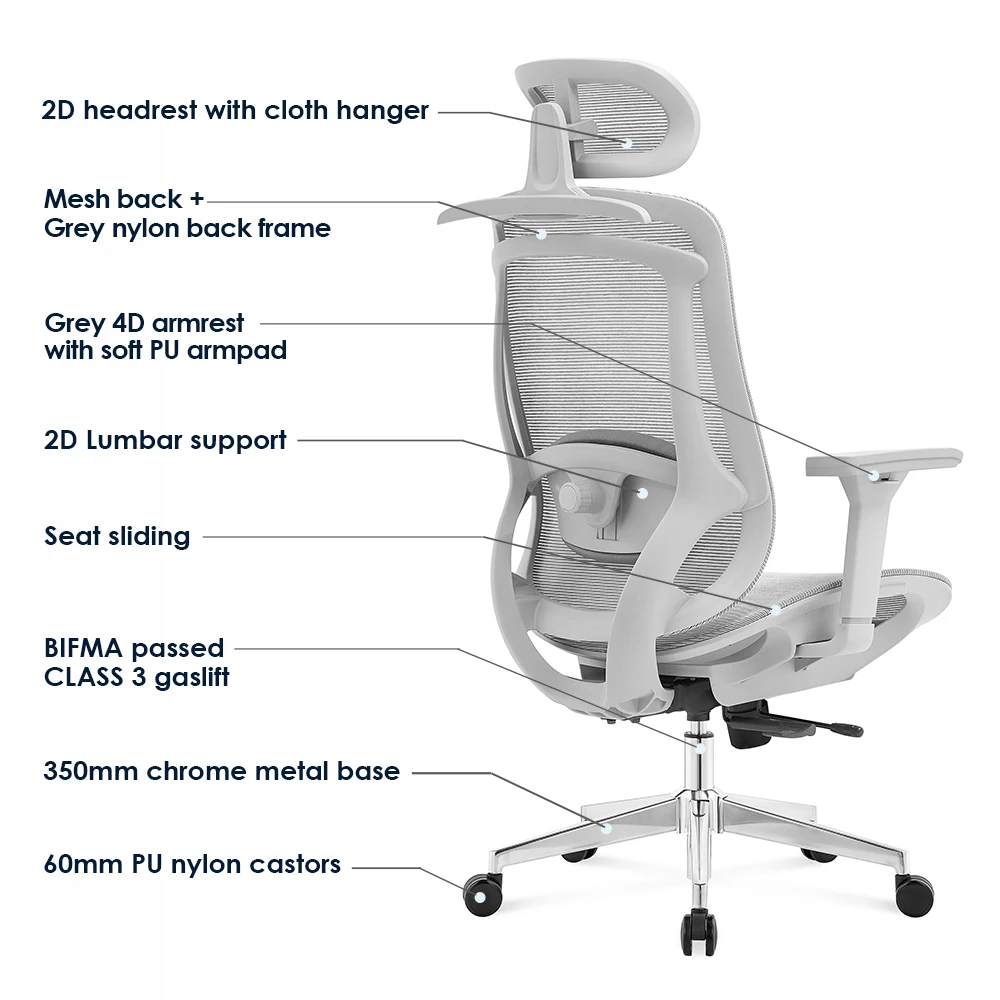 modern Wholesale High Back High Quality  Full Mesh Boss Ergonomic Executive Office Chair sillas de oficina design