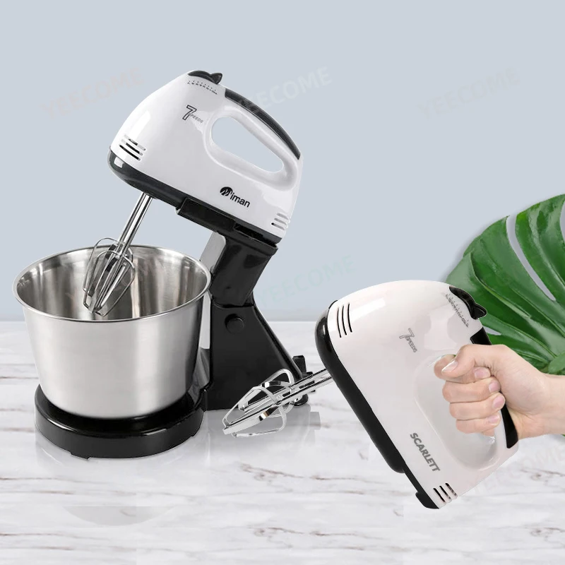 Household Kitchen 200W/280W Electric Mini Hand Held Stand Food Mixer Cream Blender Egg Beater With Dough Hooks
