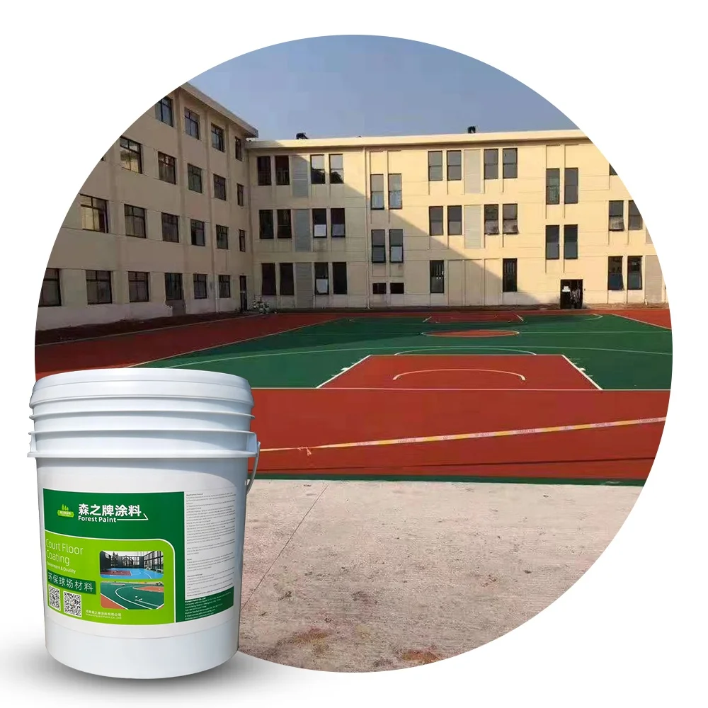 Экологичная уличная баскетбольная площадка с линейными красками на