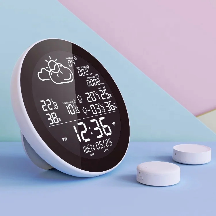 Digital Wireless Indoor Outdoor Weather Station WifiColour Home Smart Wetterstation Wifi Colour Weather Monitoring Station