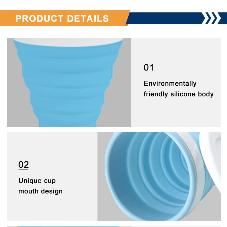 Promotional product BPA free reusable portable 200ml silicone lightweight portable small water cup