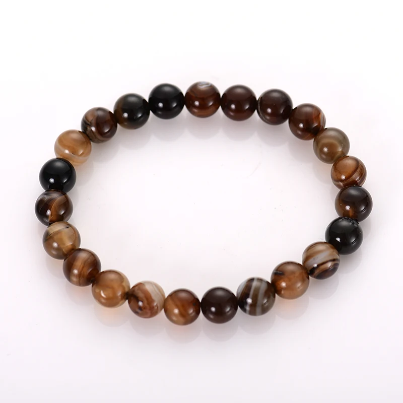 Healing Crystal Beads Round String Beaded Adjustable Bracelet For Men Women Wholesale 8mm Colorful Birthstone Natural Stone