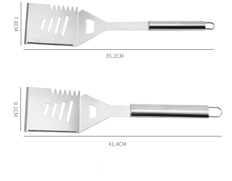 High Quality Outdoor Camping Barbecue Accessories Grilling Tools Stainless Steel Wooden Handle Grill Tool BBQ Shovel