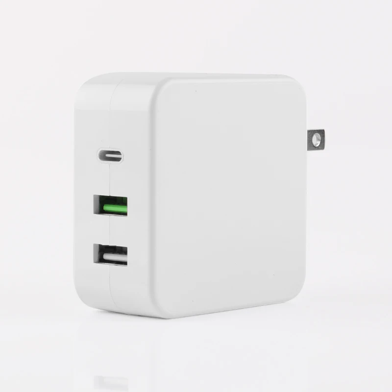 USB C Wall Charger 65W Fast Portable 3 Port Charger USB-C QC PD 3.0 Power Adapter Type C Charger