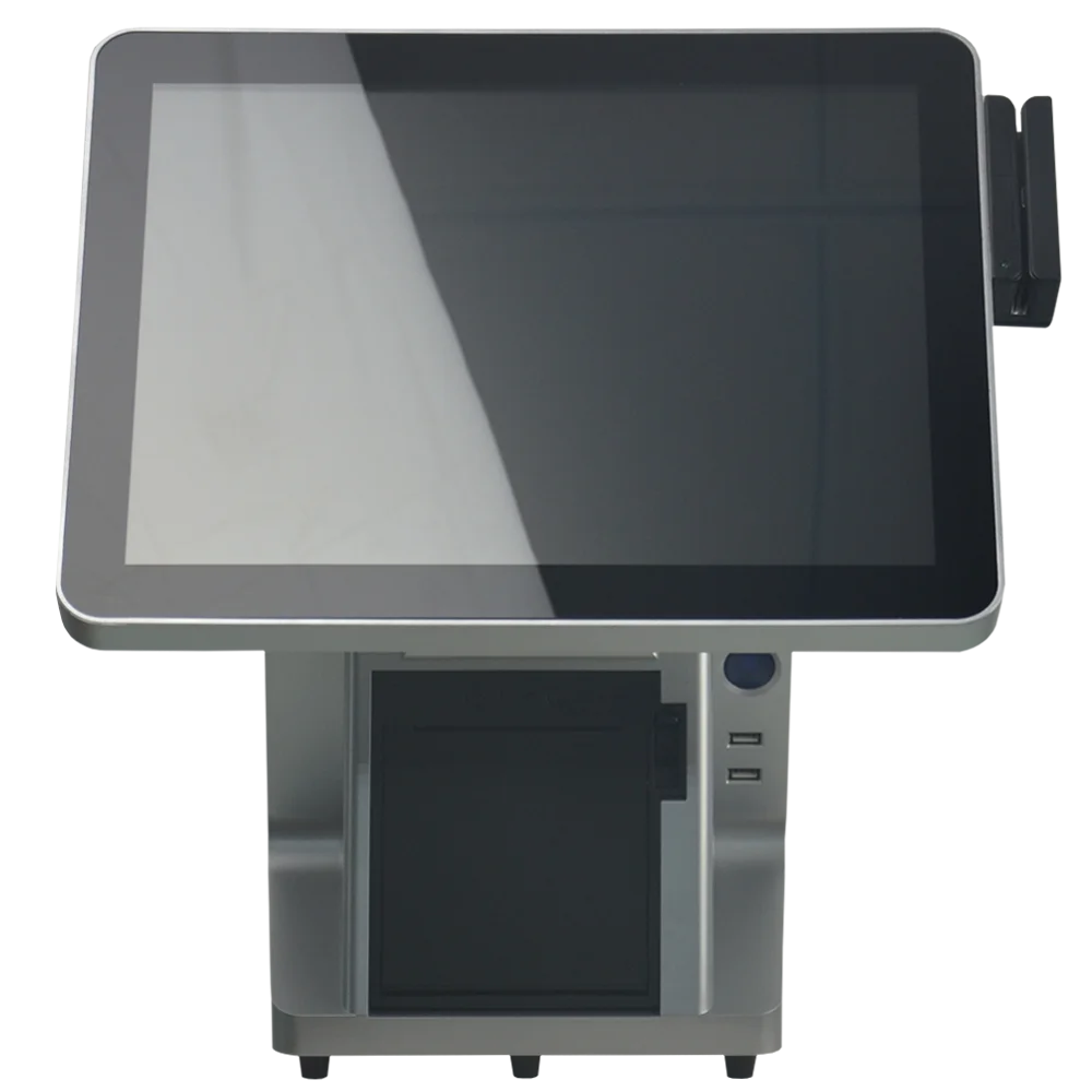 All In One Touch Screen Cash Register POS Windows 10 Restaurant 15Inch Intel Core I3 POS Terminal Machine with  Thermal Printer