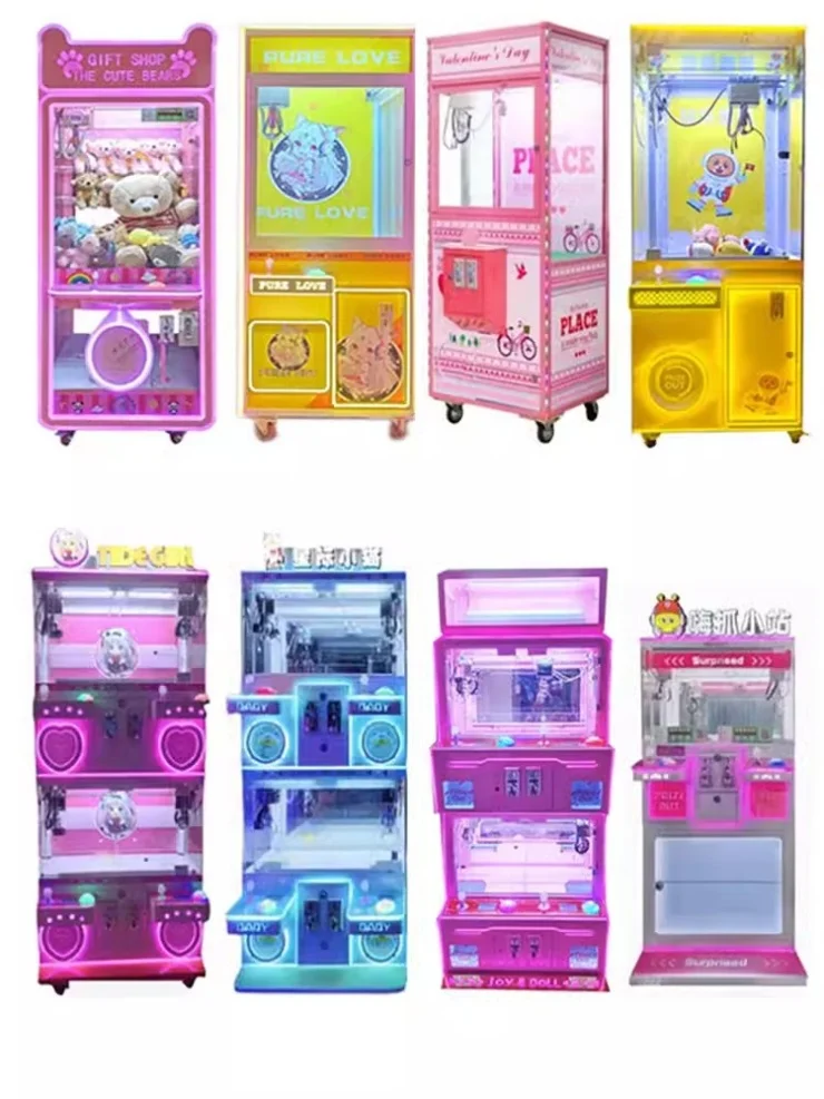 Coin Operated Arcade Toy Crane Claw Machine Automatic Clip Price Gift Game Machine