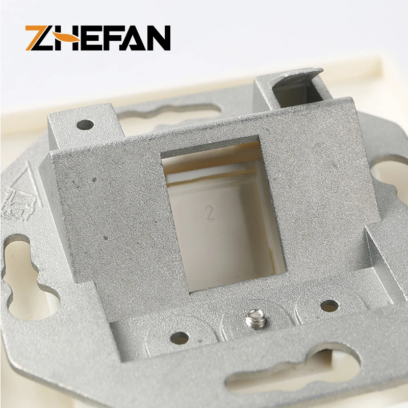 ZHEFAN Supply 80*80mmTwo port Germany type wall outlet face plate