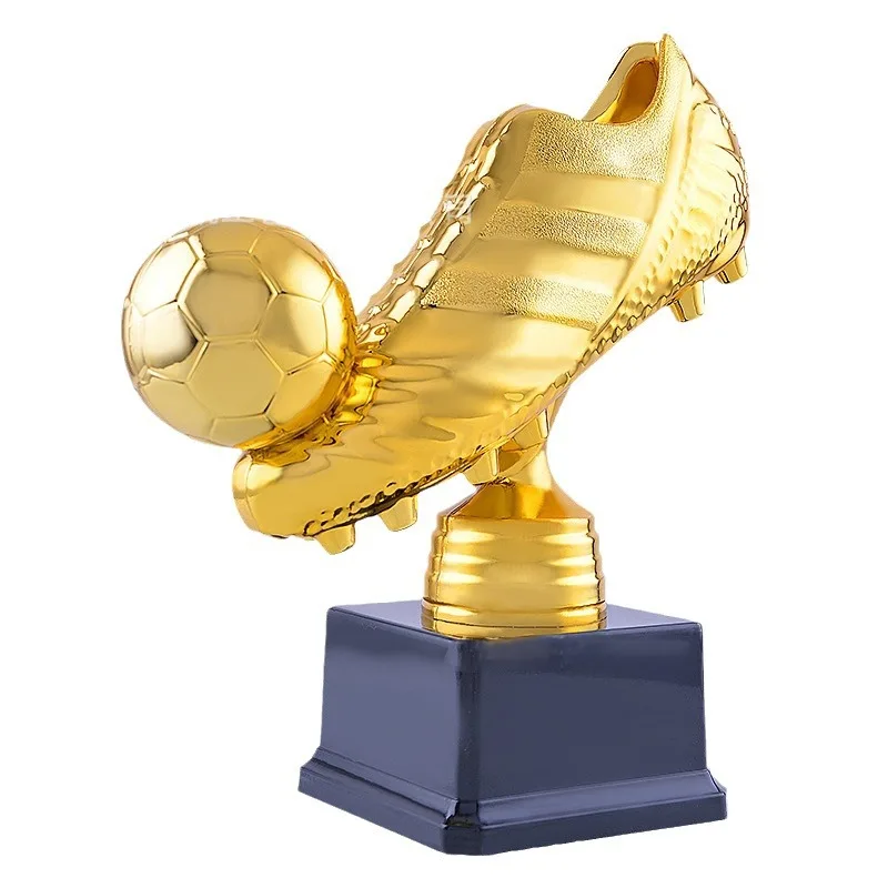Custom sports award metal resin gold shoe soccer football trophy cups