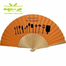 luxury  wooden painting fabric fan
