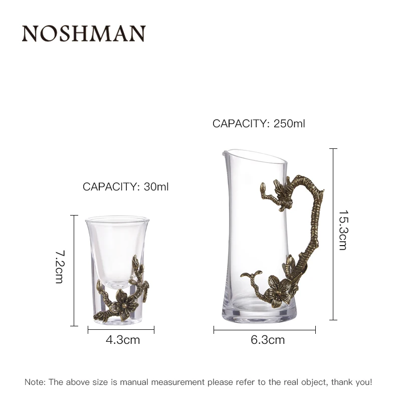 Hand Painted Enamel Liquor Cup Gift Box Set Crystal Wine Divider One Shot Glass Household Spirit Cup Upscale Wine Glass Set