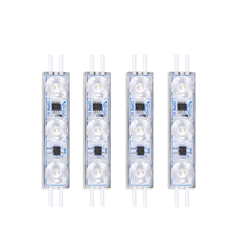 IP68 Waterproof SMD3030 ABS Injection Led Module With Lens For Side Light kinds of 3 Chips 1.8W AC 220V 110V LED Module