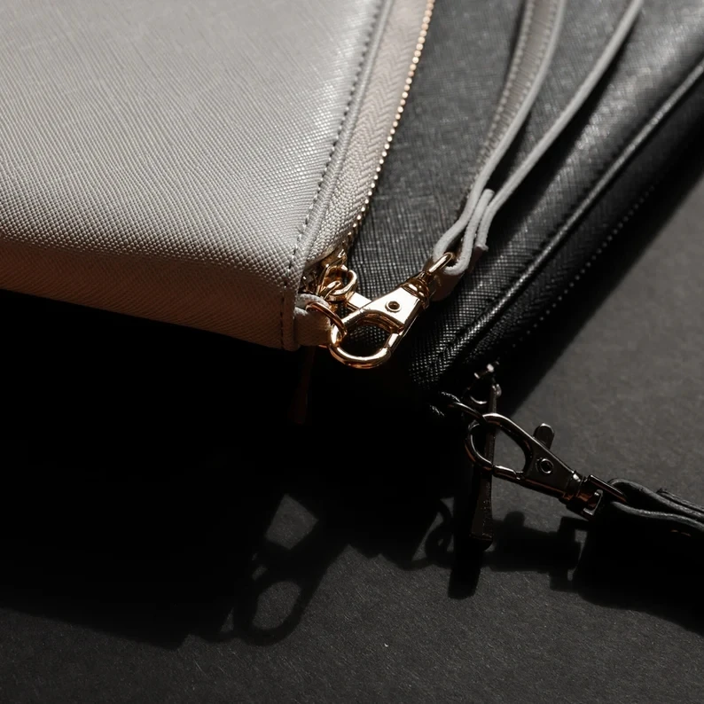 Personalized Travel Document Folder Wallet Organizer A4 Size Notebook Cover Office Zippered Passport Holder Leather Portfolio