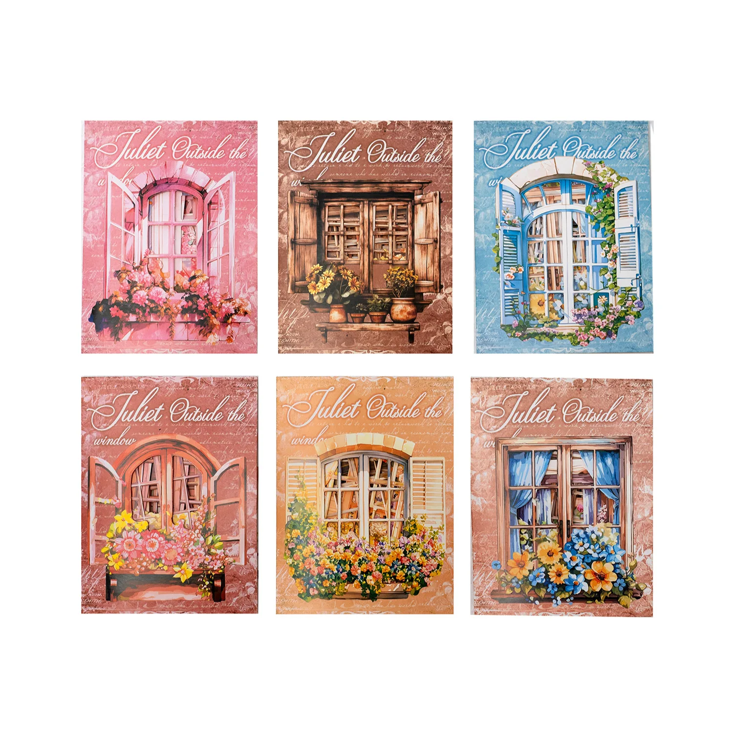 20pcs/package Material Window Juliet series Hollowed out doors and windows handbook DIY material decoration bottoming
