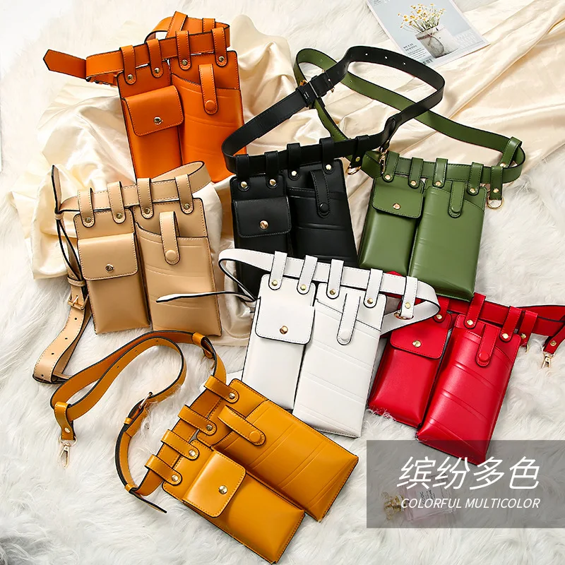 Fashion Women PU Leather Waist Belt Bag Girls Unique Small Women Chest Crossbody Mini Phone Bag