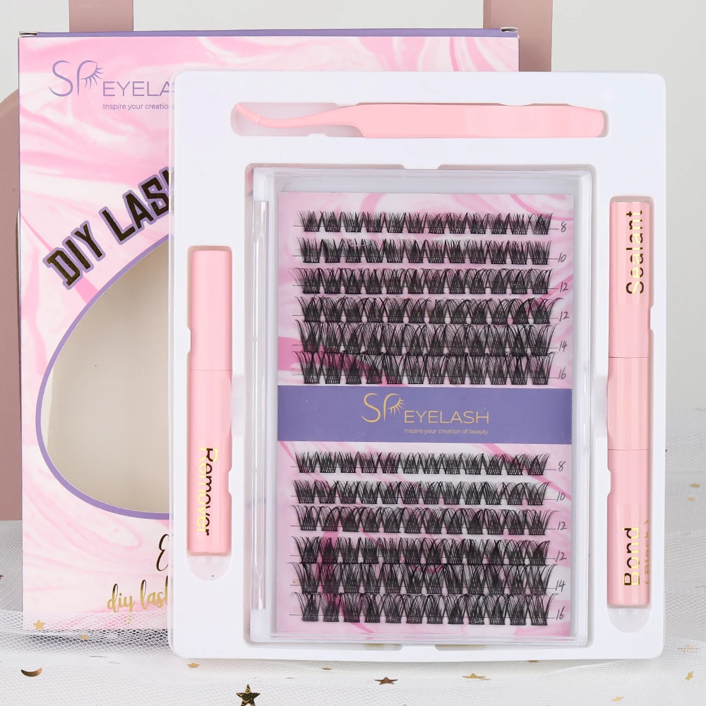 SP EYELASH Cluster Lashes C D Curl 8-18mm Mixed DIY Lash Extensions Soft Volume Individual Self Extensions Lashes Natural Look