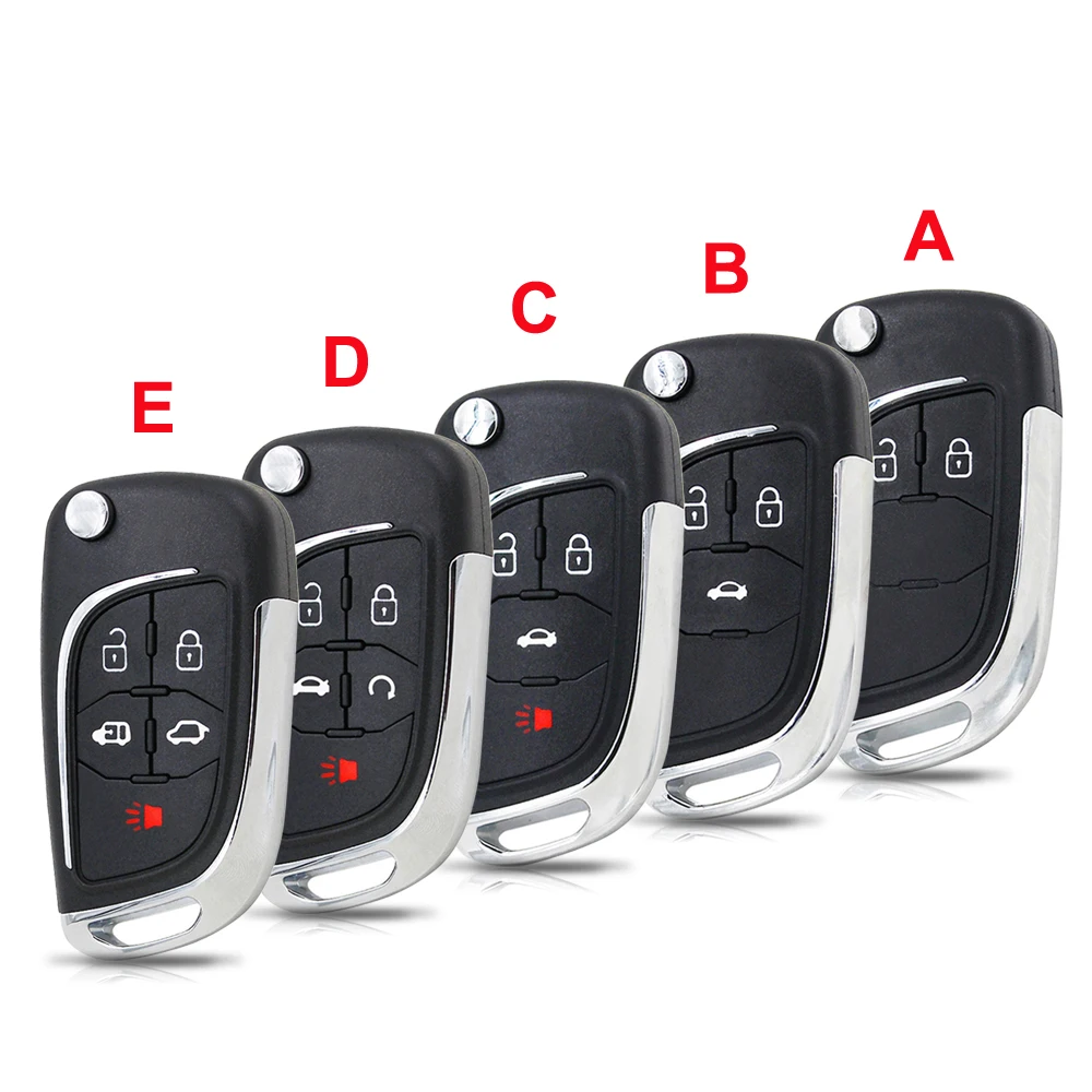 2/3/4/5 Buttons Modified Folding Remote Key Shell Case for for Chevrolet Aveo Cruze Orlando Trax HU100