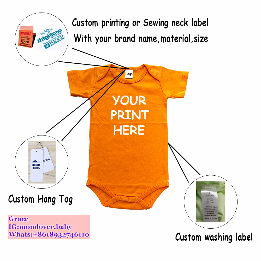 OEM newborn babies clothes high quality summer short sleeve baby romper plain 100% combed cotton baby plain white romper