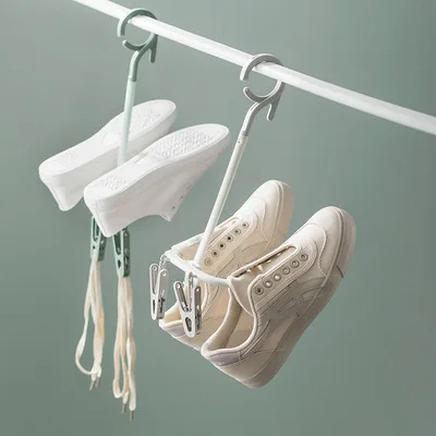 Rotary Shoe Rack Rotatable Hook Windproof And Antiskid With Clip 360 Degree Shoe Drying Artifact