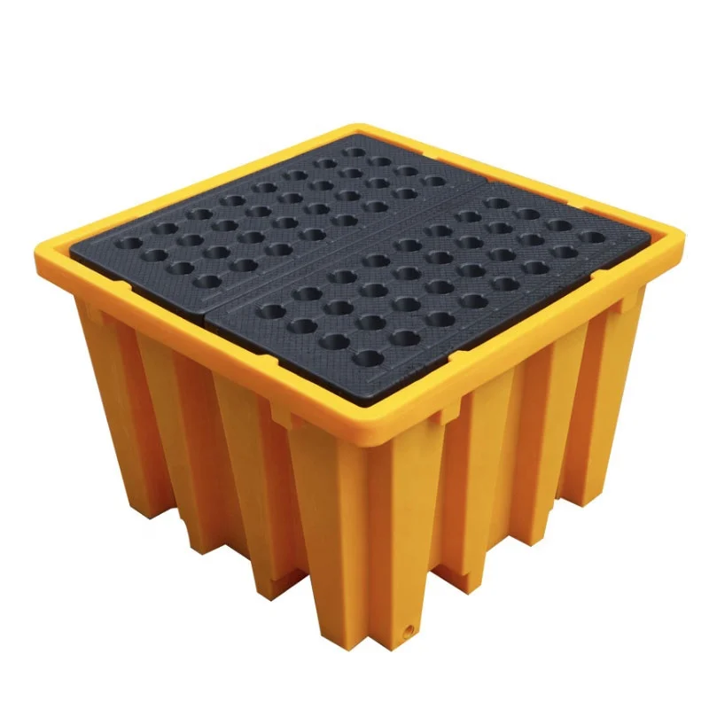 IBC spill containment pallet with drain