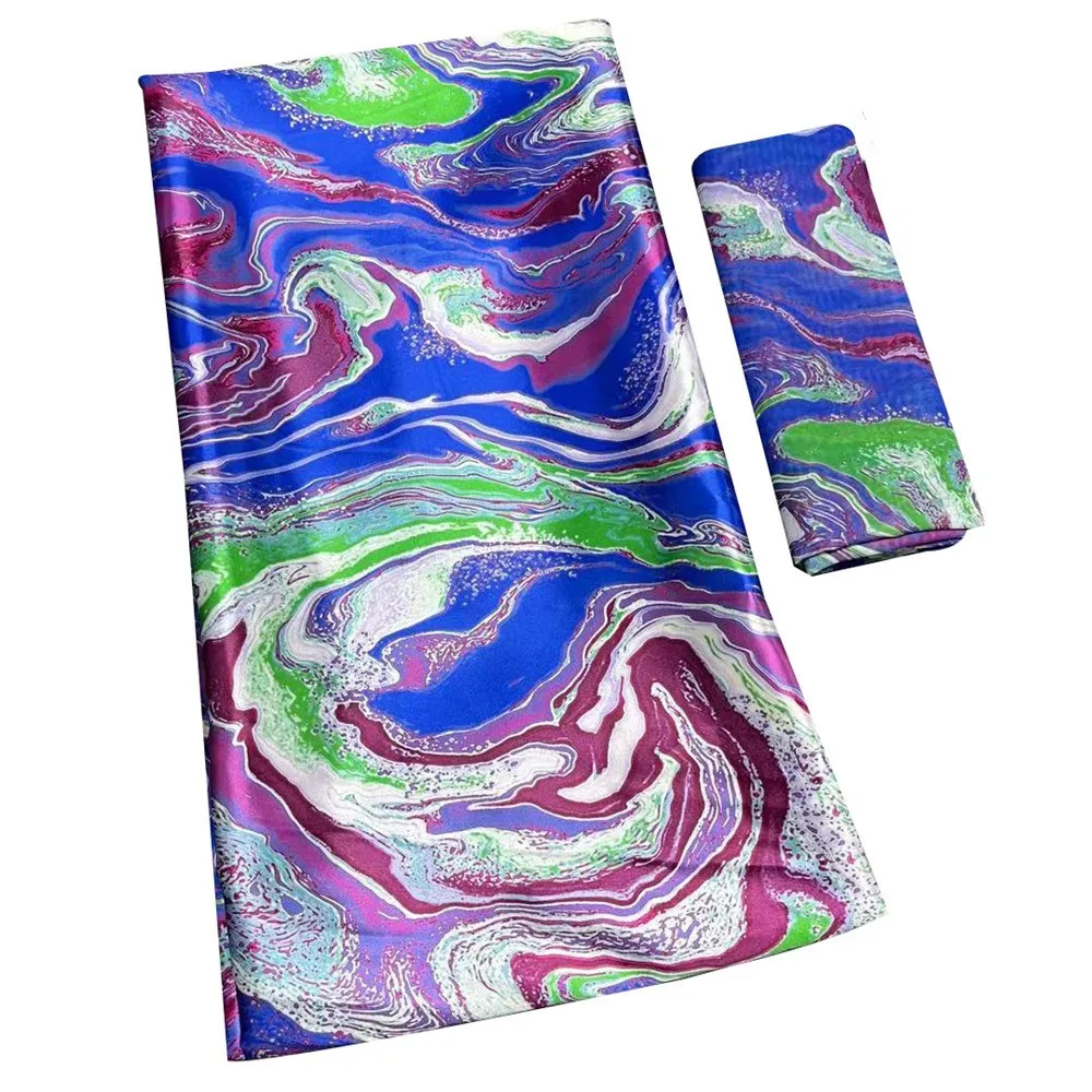 Beautifical ankara satin fabric 2 yards chiffon scarf african 4 yards satin tissu ML54NM944-953