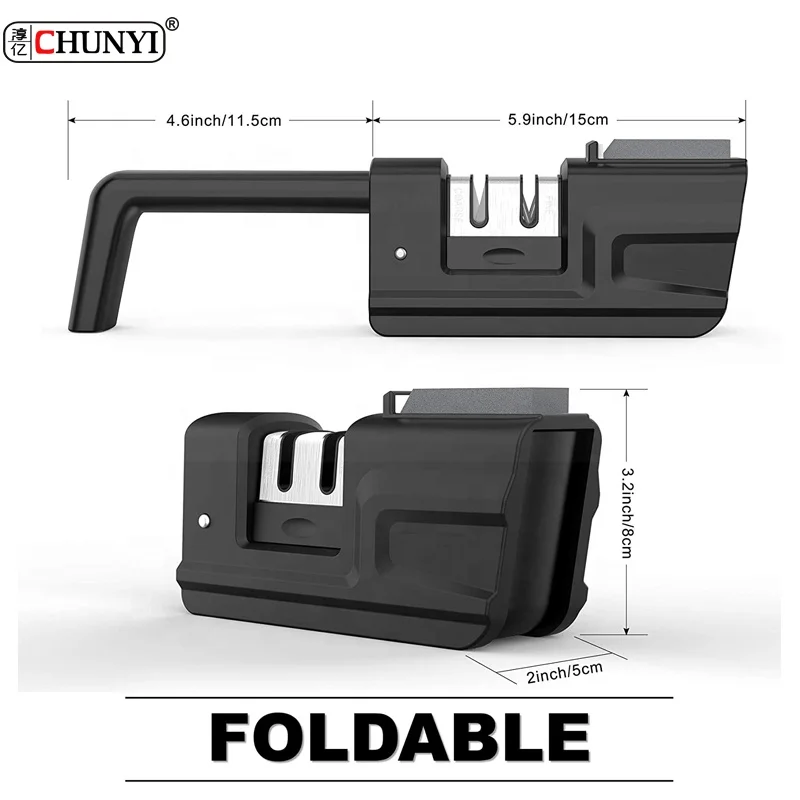 top seller product kitchen accessories gadgets knife sharpening tool kitchen 4 in 1 kitchen knife sharpener for Handle foldable