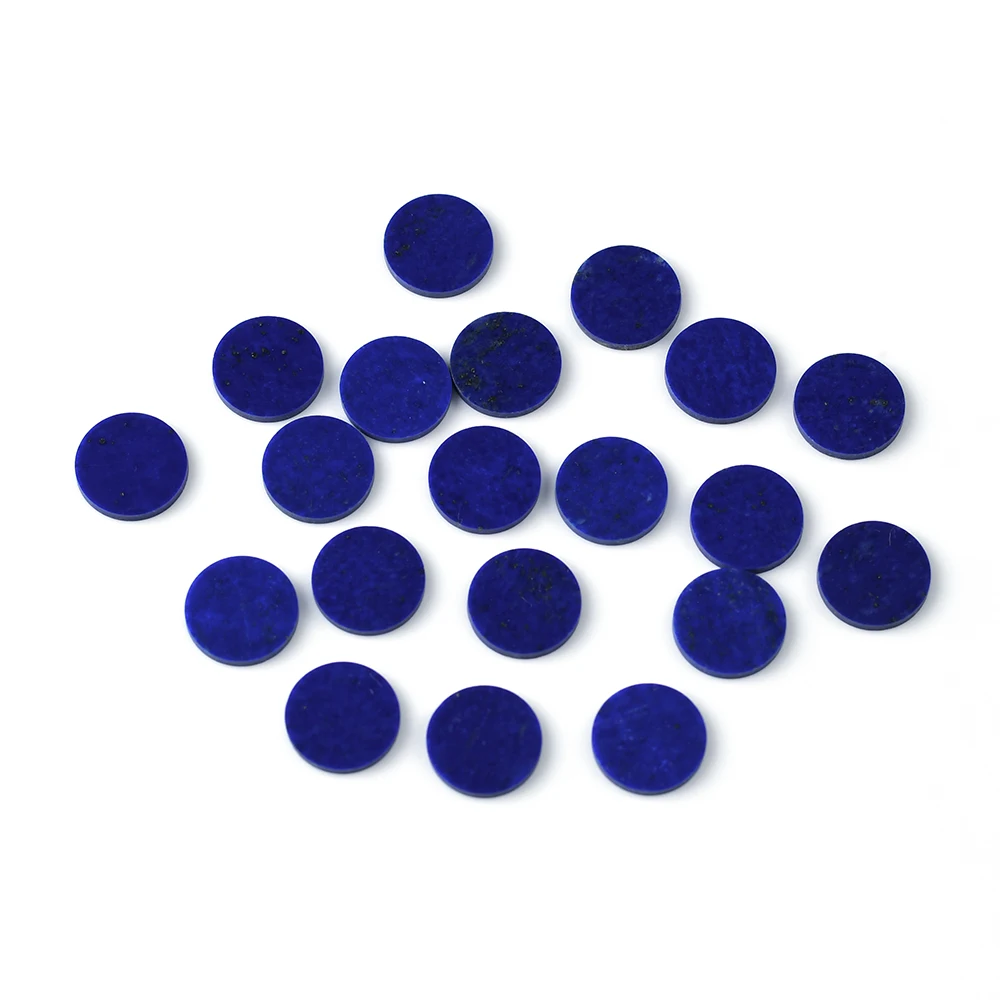 Natural  Lapis Loose stones customized Wholesale Round shape double flat Cut crafts polishing Smooth and flat Lapis Lazuli gems