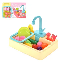 Kids educational pretend play dishwasher circulating water kitchen toy sink toys