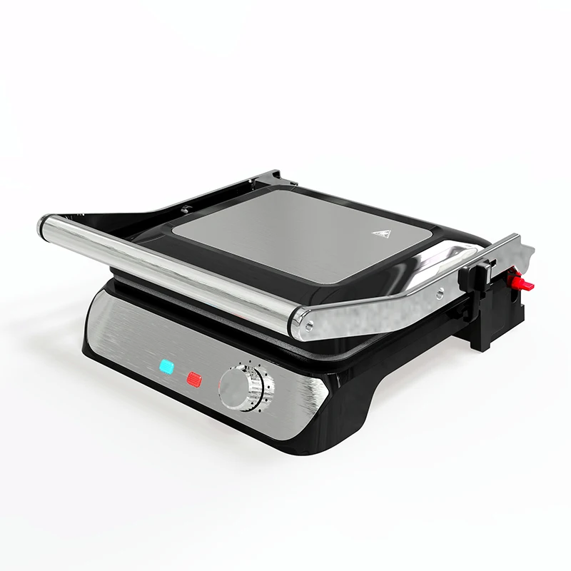 Professional service Fixed Plate Contact Grill Control Stainless Steel With lcd indicator  electric BBQ grill