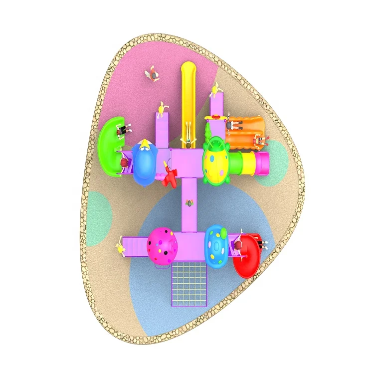 New Style China Factory Manufactured Plastic Kids Outdoor Playground Paradise Park Amusement Equipment With Kids Slide