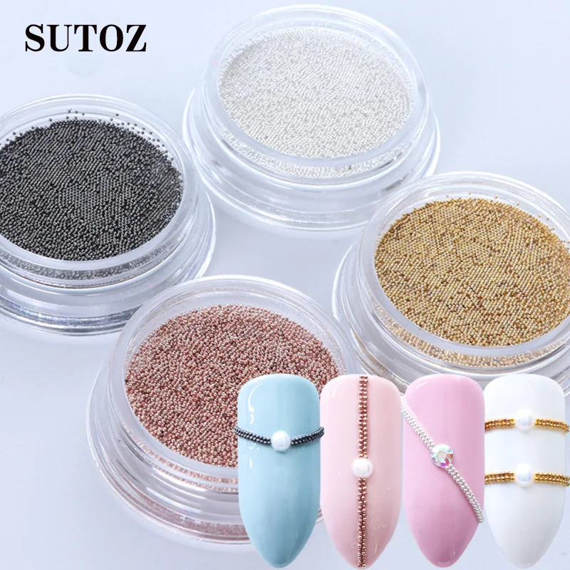 
Cross-border manicure accessories 0.4mm solid color small steel ball nail decoration 