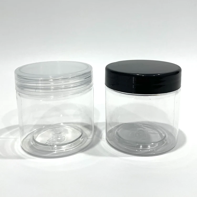 Empty 4oz plastic jars with clear white lids 100ml wholesale