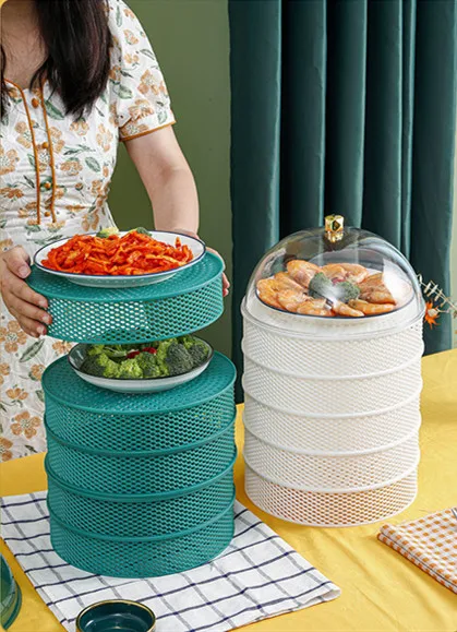 Hollow Vegetable Cover Summer Kitchen Dust-proof and Fly-proof Multi-layer Breathable Drainable Meal Cover