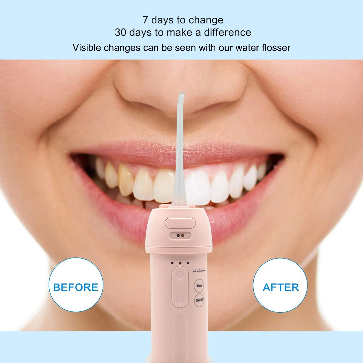 OEM/ODM New Portable Water Flosser Cordless Dental Teeth Oral Irrigator 200ML IPX7 Water Pick