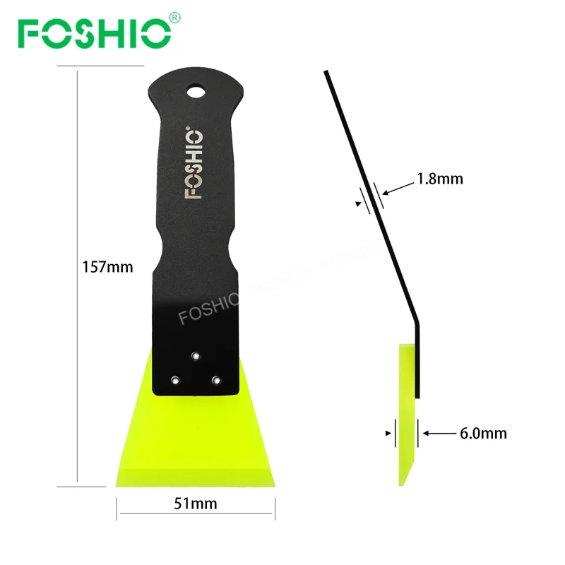 Foshio Car Detailing Ppf Installers Metal Handle Rubber Squeegee Wrap Tool