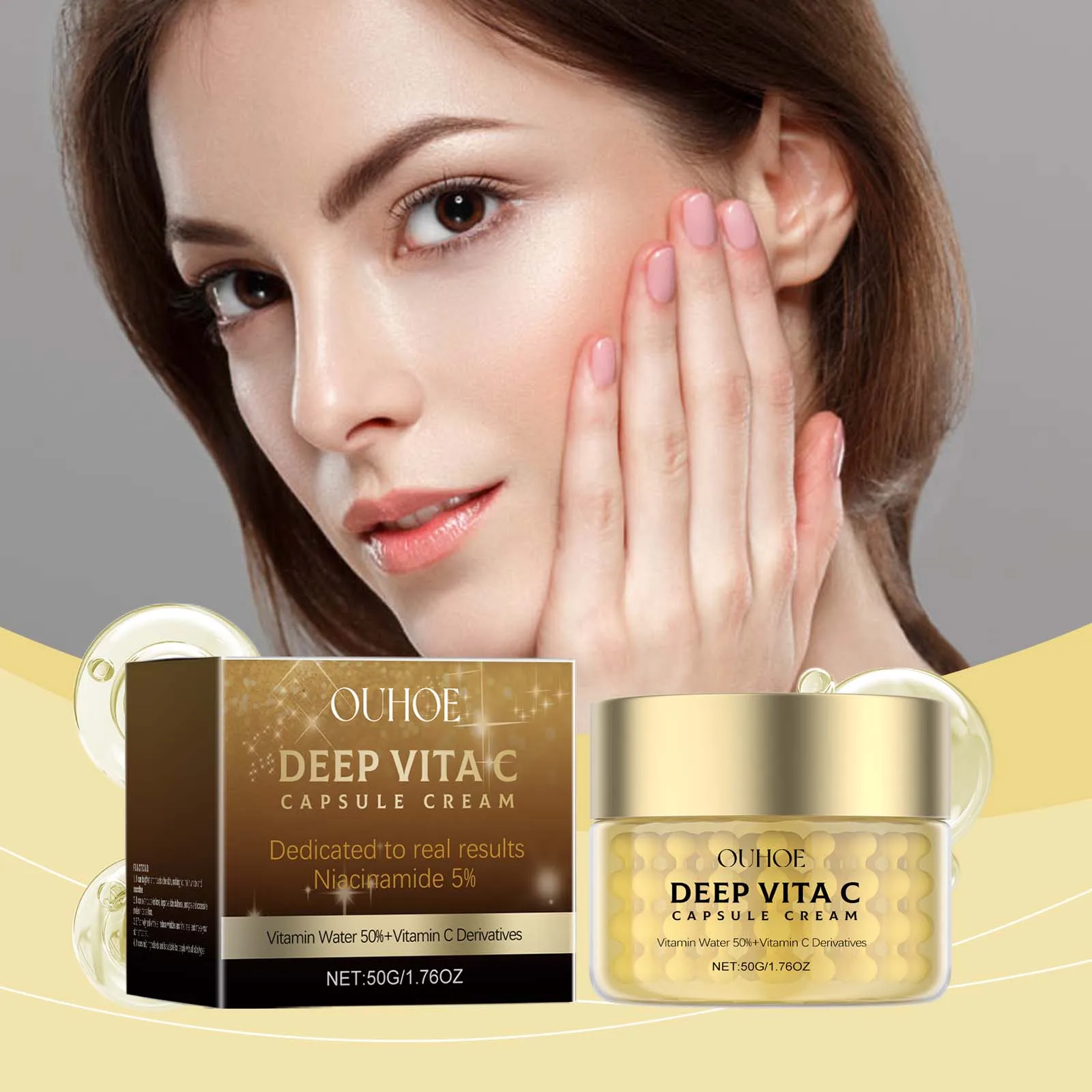 Vitamin C Anti-Wrinkle Moisturizing Cream Brightens Skin Lightens Dark Spots Removes Fine Lines Cream